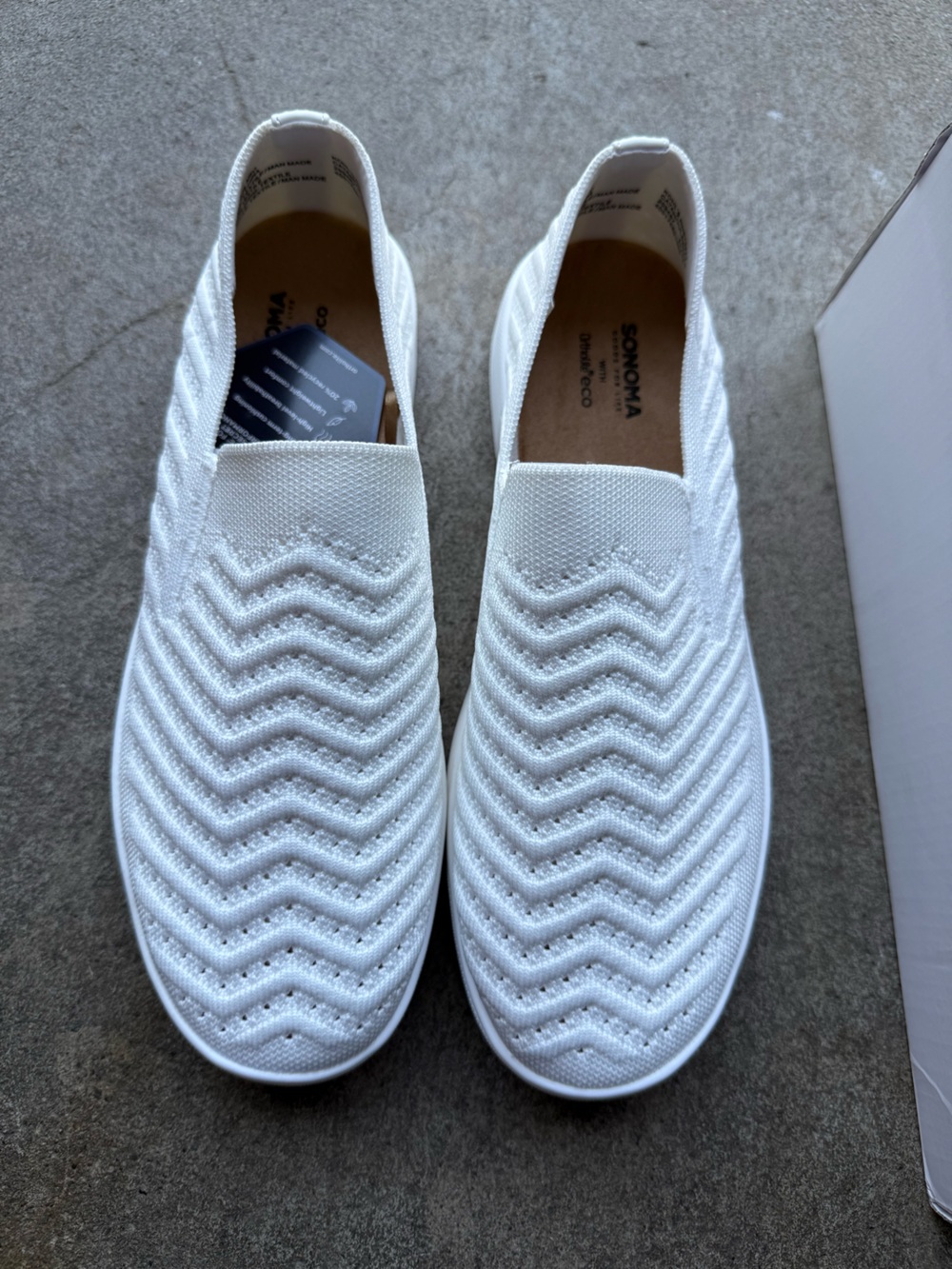 SONOMA White Slip-On Catahoula Knit Sneakers